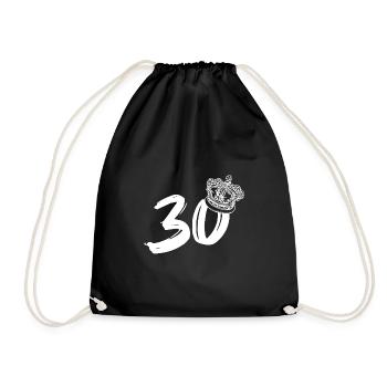 30th birthday - Drawstring Bag - black - Front
