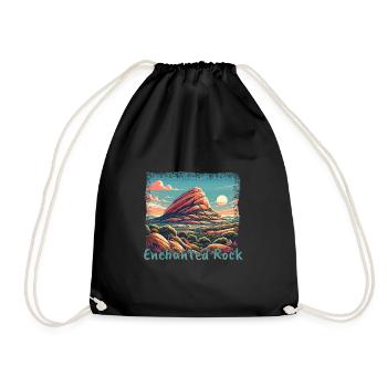 Enchanted Rock Texas Grunge Mountains - Drawstring Bag - black - Front