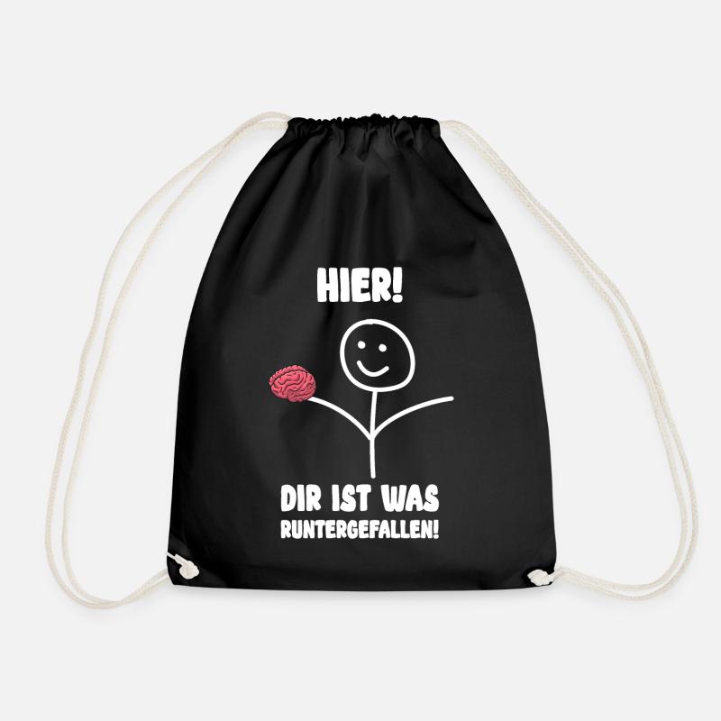 Hier dir ist da was runtergefallen - Sarkasmus - Turnbeutel - Schwarz