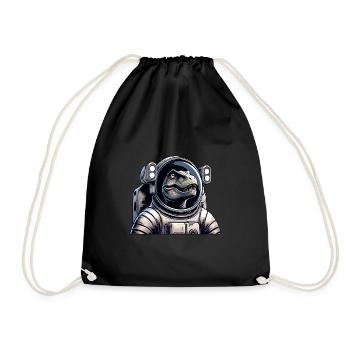 T-Rex astronaut in space - Drawstring Bag - black - Front