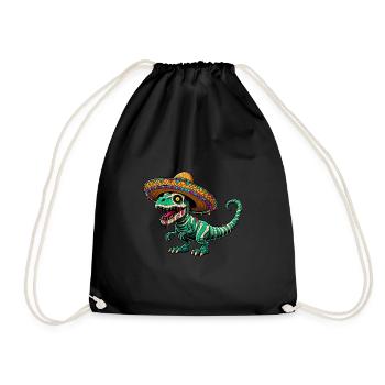 Cinco de Mayo Dino : T-Rex et Zombies - Sac de sport léger - noir - Devant