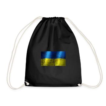 Ukraine flag a cool vintage used sport look - Drawstring Bag - black - Front