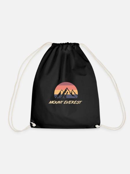 Mount Everest - Drawstring Bag - black