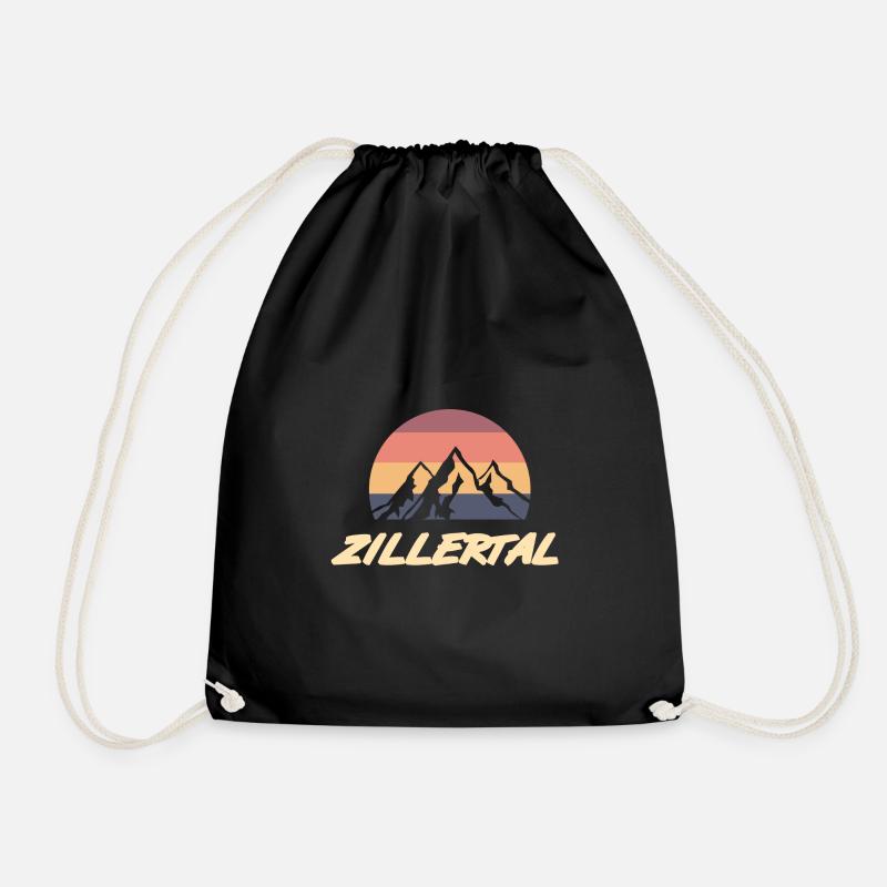 zillertal berge retro Farben Geschenk - Turnbeutel - Schwarz