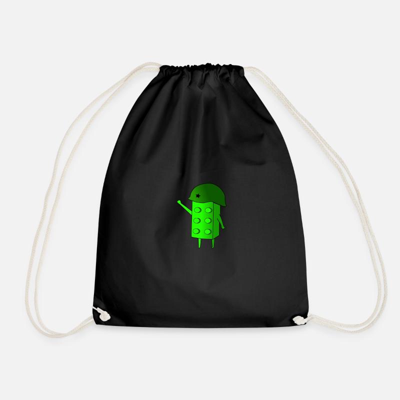 Green building block - Drawstring Bag - black