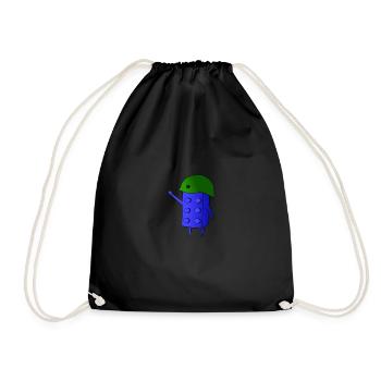 Blue building block - Drawstring Bag - black - Front