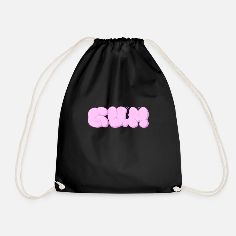 Gumzauber: Chewing Gum Lettering - Drawstring Bag - black