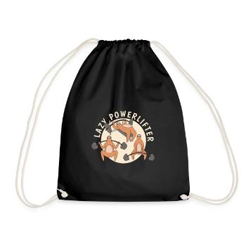 Lazy Powerlifter Powerlifting Sloth - Drawstring Bag - black - Front