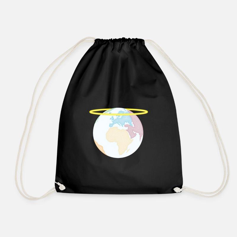 holy earth!? - Drawstring Bag - black