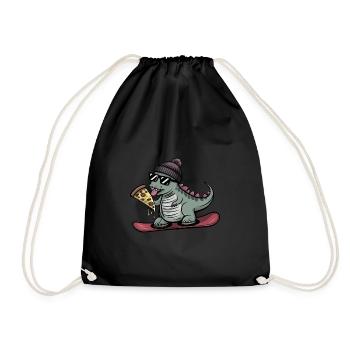 Dino Trex Dinosaur Snowboard Snowboarder - Sac de sport léger - noir - Devant