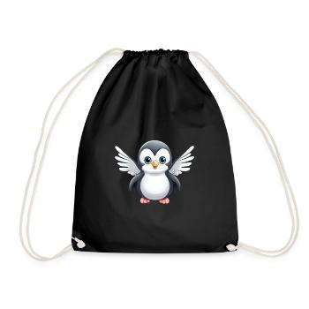 Ange pingouin mignon - Sac de sport léger - noir - Devant