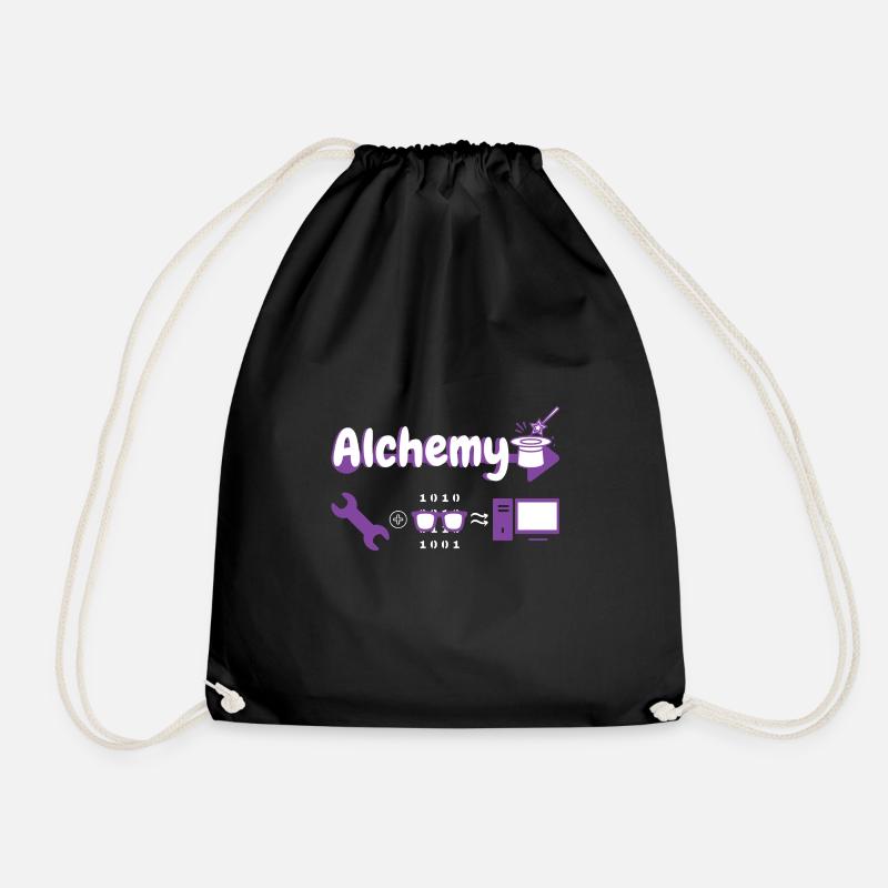 Alchemy: Werkzeug + Hacker = Computer - Turnbeutel - Schwarz