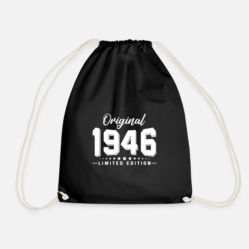 76 Geburtstag Vintage 1946 - Turnbeutel - Schwarz