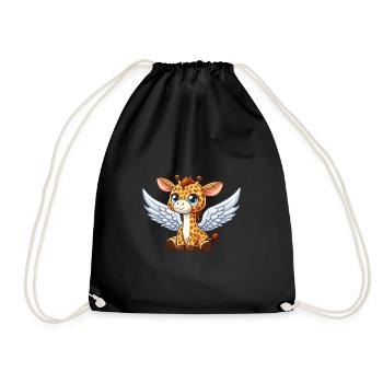 Girafe avec des ailes comme un ange - Sac de sport léger - noir - Devant