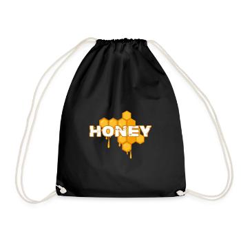 Beekeeper Honey King Honey-Queen Bee Honey - Drawstring Bag - black - Front
