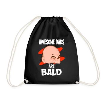 Awesome Dads Are Bald Vater Mit Glatze - Turnbeutel - Schwarz - Vorne
