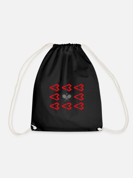 Tennis Love white - Turnbeutel - Schwarz
