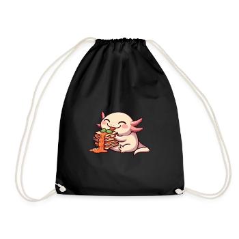 Bande dessinée Axolotl mange des lasagnes - Sac de sport léger - noir - Devant