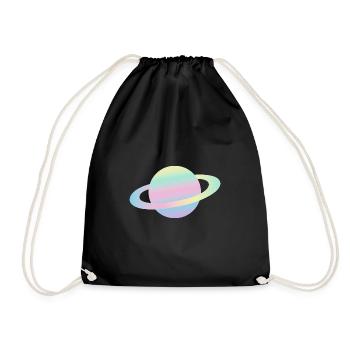 Planet Clipart - Drawstring Bag - black - Front