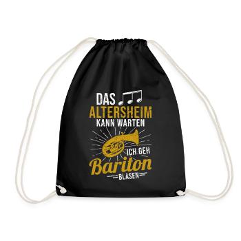 Baritonhorn Musiker Bariton Orchester Blasmusik - Turnbeutel - Schwarz - Vorne