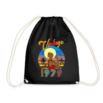 Frauengeburtstag 1979 vintage blond - Turnbeutel - Schwarz - Vorne