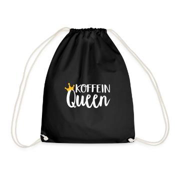 Koffein Queen - Turnbeutel - Schwarz - Vorne