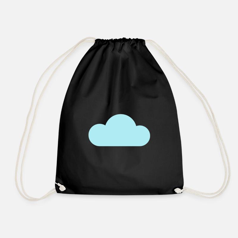 Clouds design blue like Skype - Drawstring Bag - black