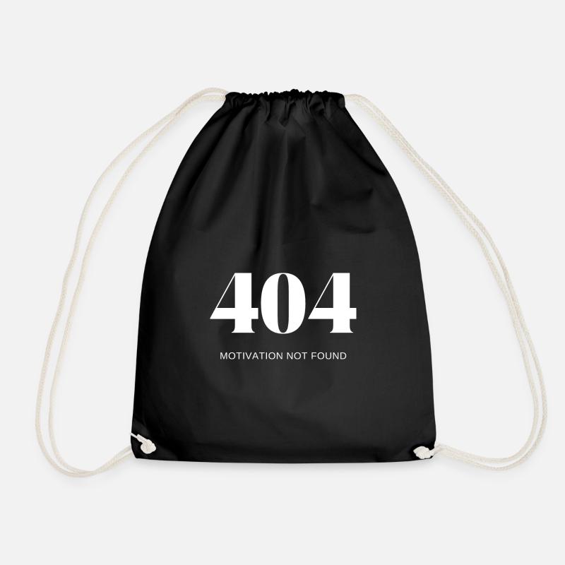 404 Motivation nicht gefunden - Turnbeutel - Schwarz