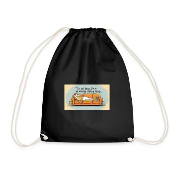 I'm not lazy, I'm in power saving mode - Drawstring Bag - black - Front