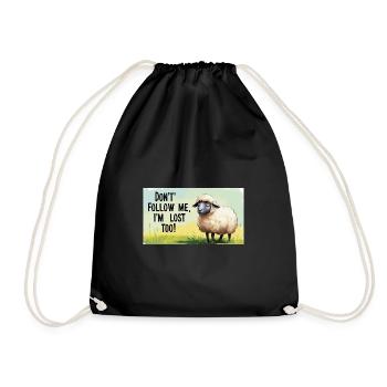Moutons « Ne me suis pas – moi aussi je suis perdu ! » - Sac de sport léger - noir - Devant
