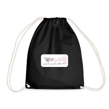 Love is in the air Vintage Rose Airy Love - Drawstring Bag - black - Front