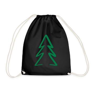 baum weihnachten - Turnbeutel - Schwarz - Vorne