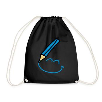 doodle_smiley_3c - Sac de sport léger - noir - Devant