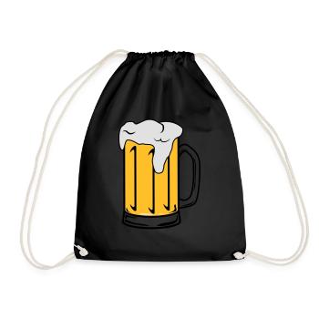 Designer / motif beer jug - Drawstring Bag - black - Front
