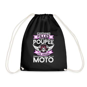 "Les princesses moto" t-shirt humour moto - Sac de sport léger - noir - Devant
