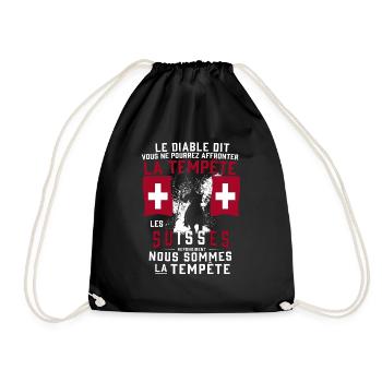 Tempête Suisses - Sac de sport léger - noir - Devant