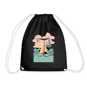 Flamingo - Turnbeutel - Schwarz - Vorne