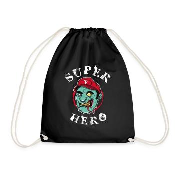 Superhero zombie - Drawstring Bag - black - Front