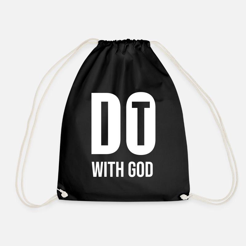 Do it with God - cool Christian gift - Drawstring Bag - black