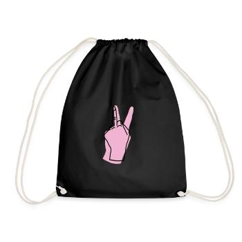 paix rose - Sac de sport léger - noir - Devant