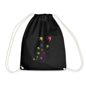 swallows - Drawstring Bag - black - Front