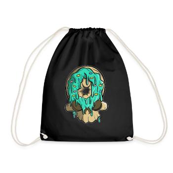 Crâne de beignet - Sac de sport léger - noir - Devant