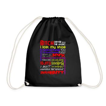 SUPER QUOTES, GESCHENK - Turnbeutel - Schwarz - Vorne