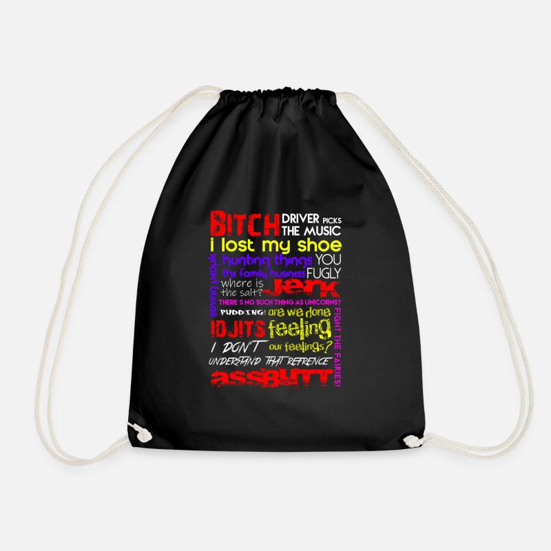 SUPER QUOTES, GESCHENK - Turnbeutel - Schwarz