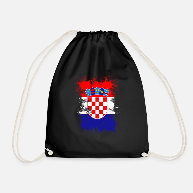Kroatien - Turnbeutel - Schwarz