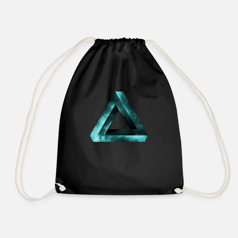 geometry - Drawstring Bag - black