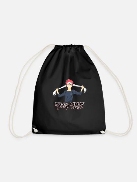 Food Wars! Shokugeki no Soma Yukihira Souma Anime - Drawstring Bag - black