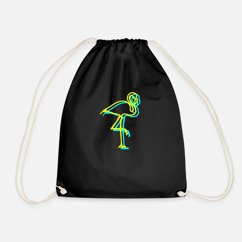 neon Flamingo - Turnbeutel - Schwarz