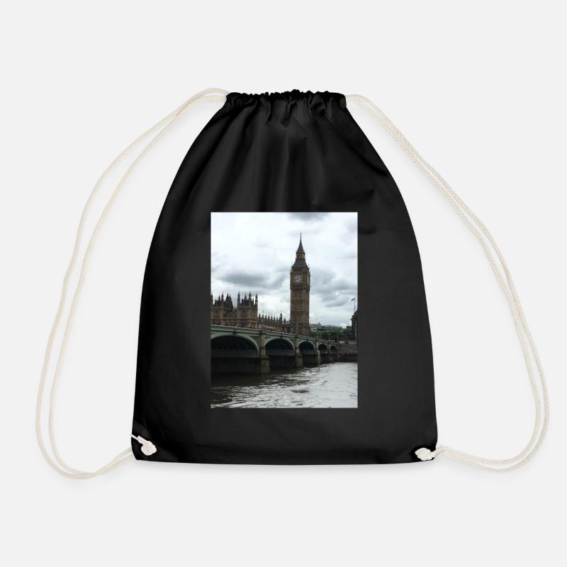Big Ben London Bridge - Drawstring Bag - black