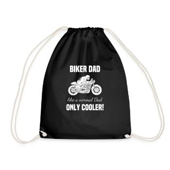 Motorcycle Motorcyclist Father Biker Dad Gift - Drawstring Bag - black - Front